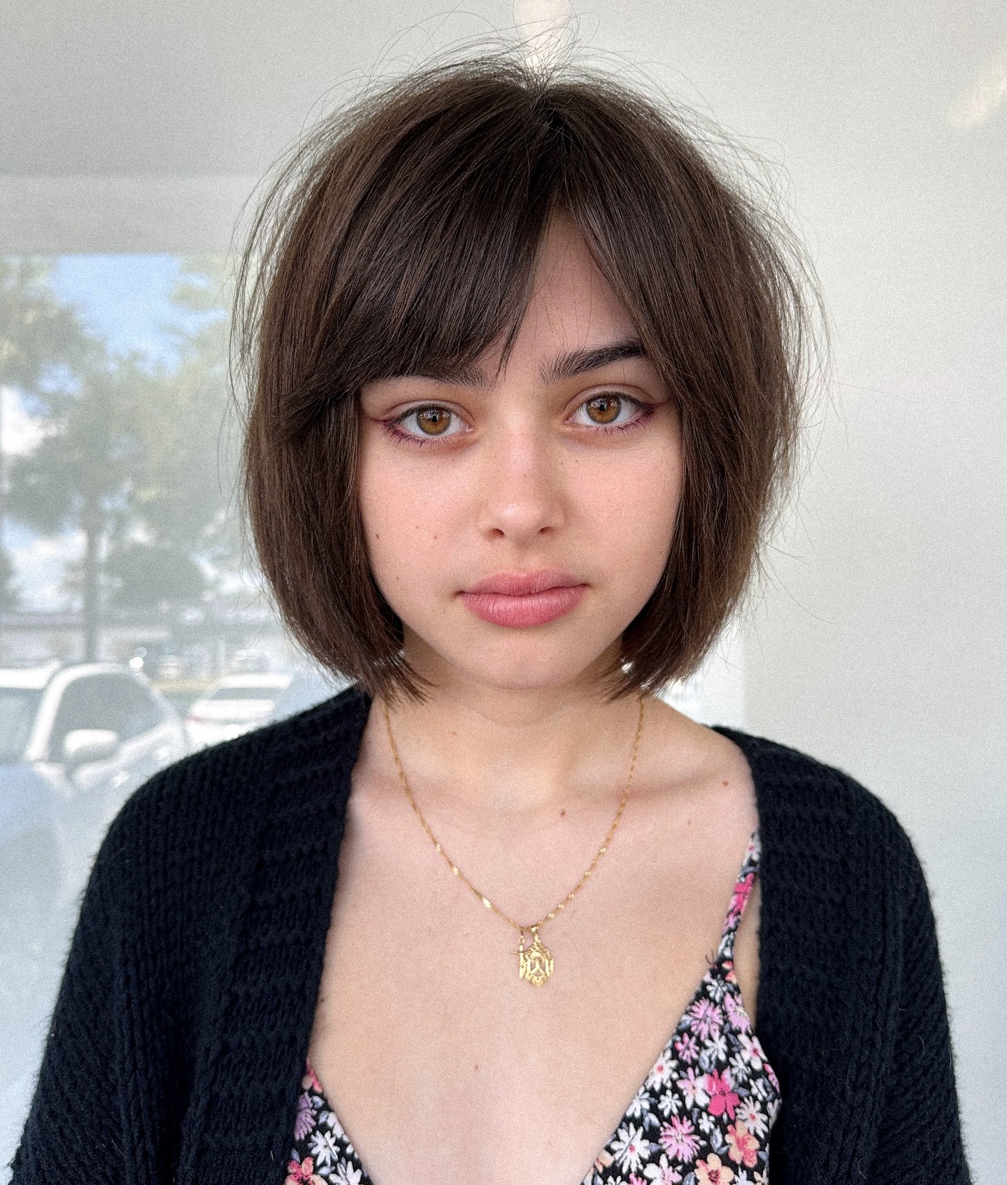 Neat Eyebrow-Skimming Side-Swept Bangs